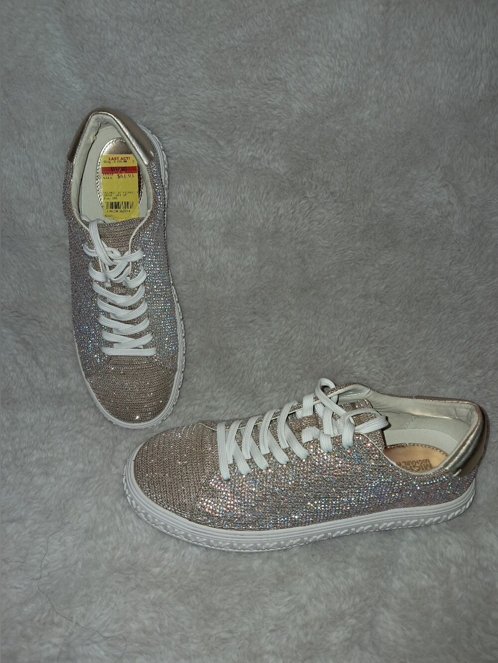 Michael Kors Bling Rhinestone Gold Women's Grove Sneakers NWT 8